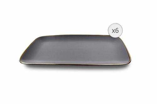 Set platouri Heinner CALYPSO HR-WDF-G326, Ceramic, 32x20 cm, 6 piese (Negru)