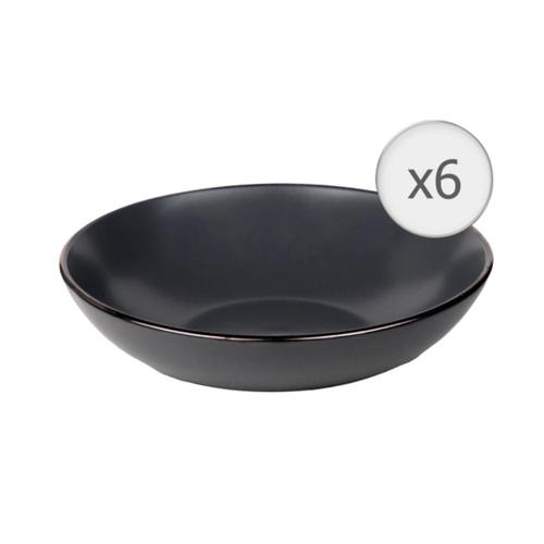 Set farfurii adanci Heinner CALYPSO HR-WDF-G206, Ceramica, 20 cm, 6 piese (Negru)