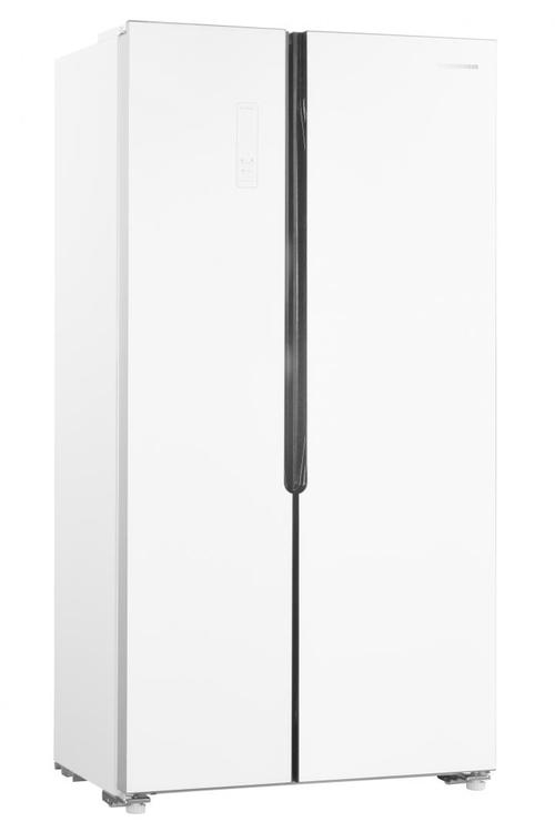 Side by side Heinner HSBS-H442NFGWHE++, Full No frost, 442 L, Compresor inverter, display LED cu control touch, Iluminare LED, Functie SMART, Functie ECO, Clasa E, H 177 cm (Alb)