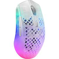Mouse Gaming Wireless SteelSeries Aerox 3 2022 Edition Ghost, iluminare RGB, USB/Bluetooth (Alb)