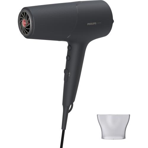 Uscator de par Philips BHD504/00, 2100W, tehnologie ThermoShield, ingrijire cu ioni, 6 setari de viteza/temperatura, cap de coafare 14 mm, Gri carbune metalizat