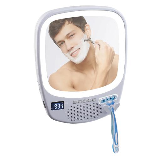 Oglinda Clip Sonic TES187, Iluminata, Bluetooth, IPX4 Splashproof, Fogless, FM, Speaker 3W, Gri