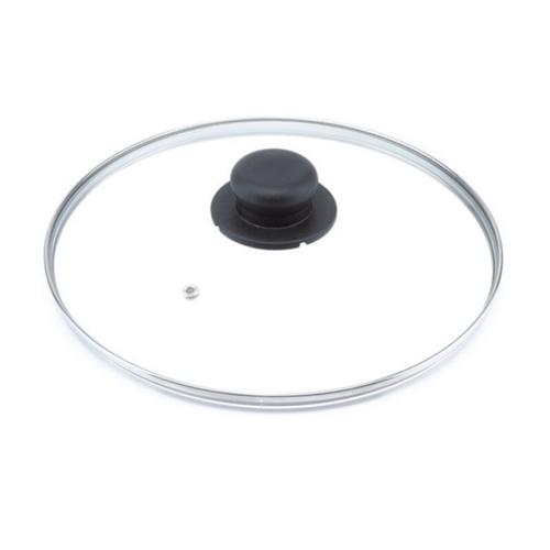 Capac Sticla Temperata, Margine Si Maner Din Inox 18/10 - 4Mm - 24Cm - Studio Casa Capac Sticla Temperata, Margine Si Maner Din Inox 18/10 - 4Mm - 24Cm - Studio Casa