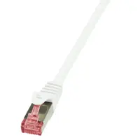 Cablu S/FTP LOGILINK Cat6, LSZH, cupru, 0.25 m, alb, AWG27, dublu ecranat CQ2011S