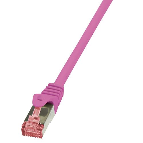 Cablu S/FTP LOGILINK Cat6, LSZH, cupru, 3 m, roz, AWG27, dublu ecranat CQ2069S