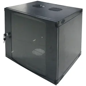 Cabinet 19" LOGILINK 9U, fixare pe perete, Flatpack, usa sticla cu blocare, otel 1.2mm, sarcina maxima 30Kg