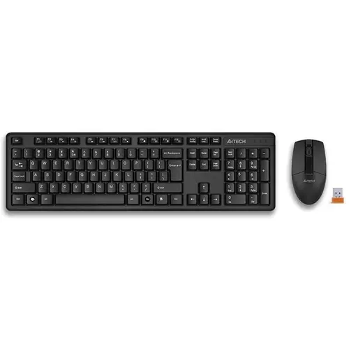 Kit tastatura si mouse A4Tech 3330N, wireless, 104 taste format standard, mouse 1000dpi, 3/1 butoane, Negru