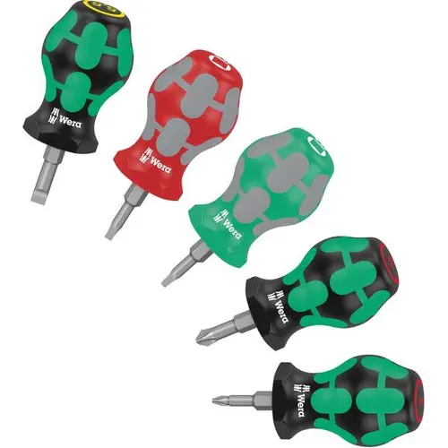 Set de 5 surubelnite, drept/PH/patrat, Wera Stubby Set 3