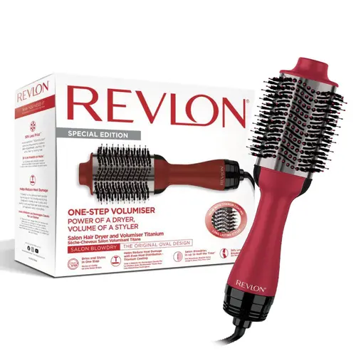 Perie electrica Revlon Special Edition One-Step Volumiser Titanium, RVDR5279UKE, 3 setari de temperatura, Tehnologie ionică + Husa de calatorie