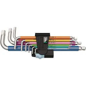 Set chei imbus din inox multicolore cu bila, WERA Hex-Plus, 9 piese