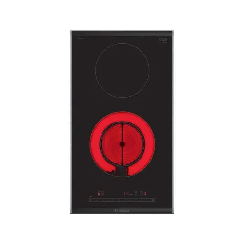 Plita incorporabila Bosch PKF375FP2E, Vitroceramica, 2 zone de gatit, HighSpeed, 30 cm, Negru