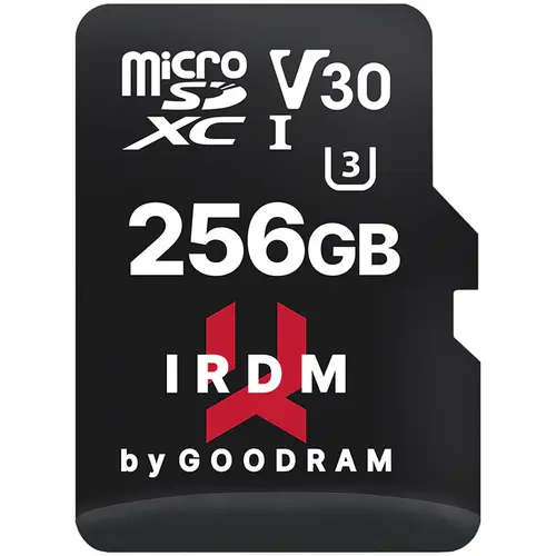 Card de memorie microSDXC Goodram  IR-M3AA-2560R12 IRDM, 256GB, UHS I, cls 10 + adaptor