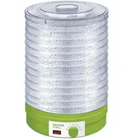 Deshidrator de alimente Concept SO1025, 245W, 12 tavi, diametru tava 32cm, ventilator, temperatura 35-70, Verde