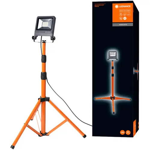 Proiector LED (lampa de lucru) cu stativ Ledvance Tripod, 30W, 2700 lm, temperatura lumina 4000K, IP65/IP44, 220-240V, inaltime ajustabila 1.8m, Aluminiu