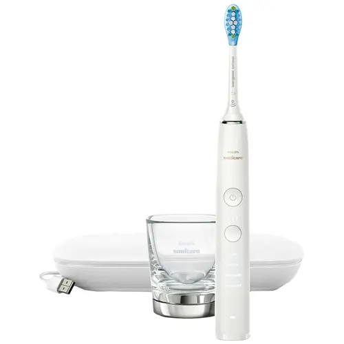 Periuta electrica sonica Philips Sonicare DiamondClean HX9911/27, 62000 miscari/minut, 4 moduri de curatare, 3 intensitati, conectivitate la aplicatie, senzor presiune, functie BrushSync, 1 cap de periere, toc de transport, pahar de incarcare, Alb Periuta electrica sonica Philips Sonicare DiamondClean HX9911/27, 62000 miscari/minut, 4 moduri de curatare, 3 intensitati, conectivitate la aplicatie, senzor presiune, functie BrushSync, 1 cap de periere, toc de transport, pahar de incarcare, Alb