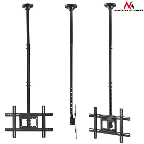 Suport TV de tavan, LCD / LED, reglabil inaltime 913 ~ 1783 mm, inclinare si rotire, 23 - 100 inch, Negru
