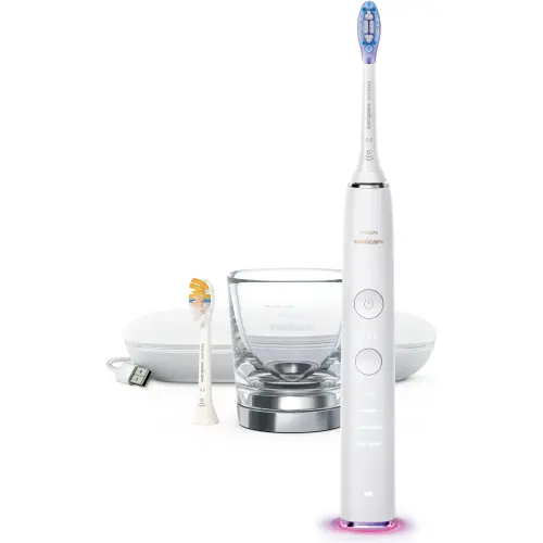 Periuta de dinti sonica electrica Philips Sonicare DiamondClean 9000 HX9917/88, 62000 miscari/minut, 4 moduri de curatare, 3 nivele intensitate, senzor presiune, functia BrushSync, 2 baze cu rol de incarcare, 2 capete de periere, aplicatie Sonicare, Alb Periuta de dinti sonica electrica Philips Sonicare DiamondClean 9000 HX9917/88, 62000 miscari/minut, 4 moduri de curatare, 3 nivele intensitate, senzor presiune, functia BrushSync, 2 baze cu rol de incarcare, 2 capete de periere, aplicatie Sonicare, Alb