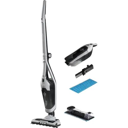 Aspirator vertical si mop portabil Concept 3 in 1 VP4201, 90W, 2200mAh, 18.5V, Autonomie 40 min MAX, Capacitate Recipient praf 600ml, Rezervor mop 150 ml, Iluminare led, Gri/Negru