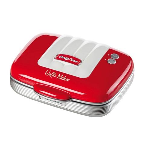 Aparat Waffle/Vafe 1973WH/RED Ariete, placi antiaderente, indicator luminos, Alb/Rosu