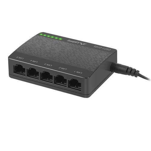 Switch Lanberg 41567, cu 5 porturi Fast Ethernet RJ-45 10/100 Mbps, 5V, racire pasiva, negru Switch Lanberg 41567, cu 5 porturi Fast Ethernet RJ-45 10/100 Mbps, 5V, racire pasiva, negru