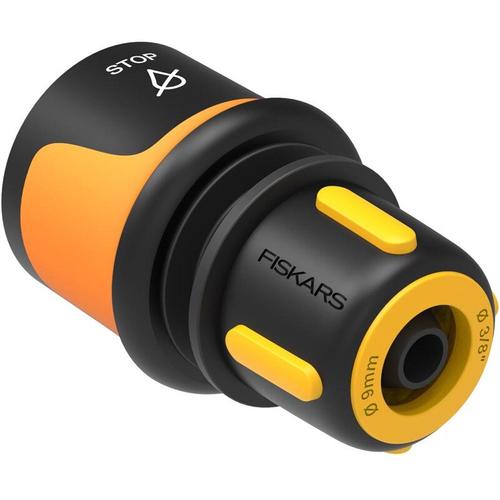 Conector furtun STOP 9 mm (3/8inch), L= 116 mm, Fiskars, plastic rezistent