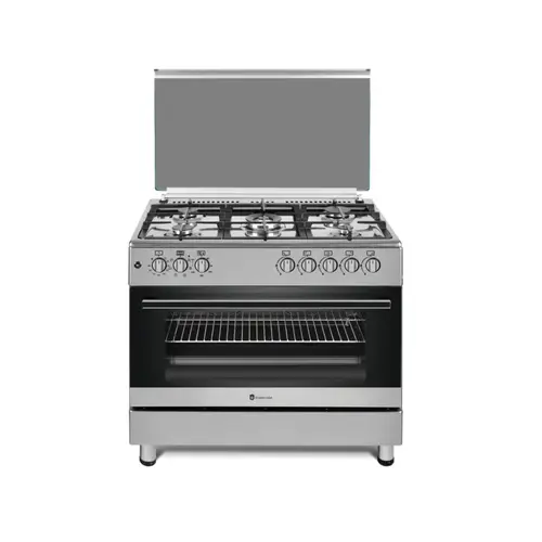 Pachet Aragaz mixt FE90/60 Multifunctional 90 cm + Hota clasica inox, 90 cm Studio Casa, Cuptor electric, 5 arzatoare gaz, 90 x 60 cm, Rotisor, Inox - 0 | YEO