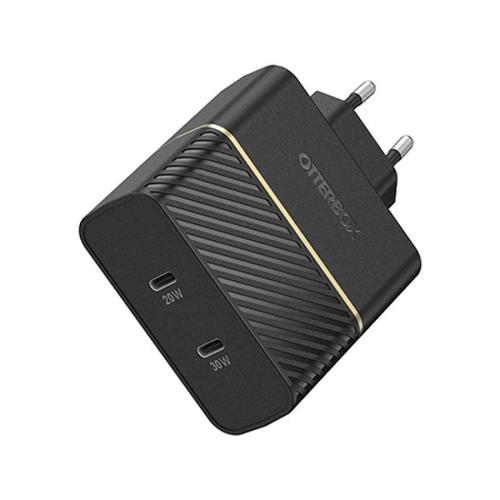 Incarcator retea Otterbox Fast Charge 2x USB-C 50W, Power Delivery 3.0, Negru