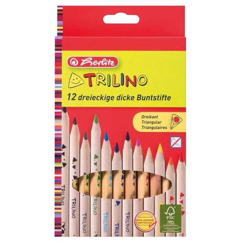 Set creioane color Herlitz Trilino, 1/1, 12 buc/set