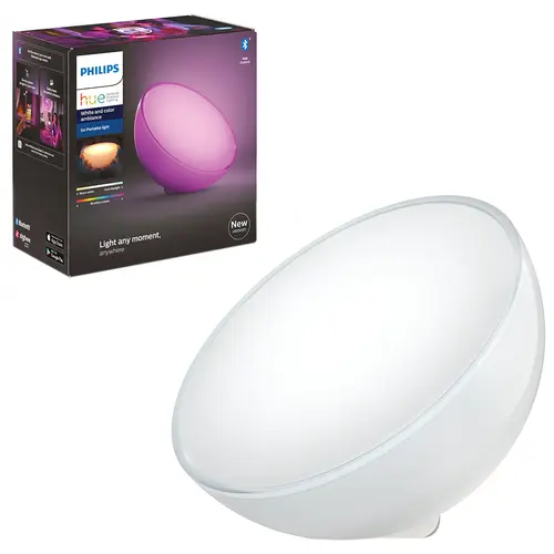 Lampa portabila LED RGBW Philips HUE Go, Bluetooth/Wireless, 6W (43W), 520lm, lumina alba/color, Alb