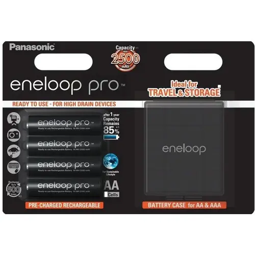 Acumulatori Panasonic Eneloop Pro AA, 2500mAh, 4 buc