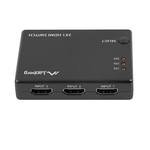 Switch video Lanberg 42433, HDMI, 3D, alimentare microUSB, 5V, 1A, Negru Switch video Lanberg 42433, HDMI, 3D, alimentare microUSB, 5V, 1A, Negru