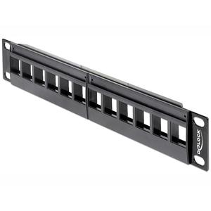 Rama pentru panou de conexiuni , Digitus , 12 porturi 1U, 10 ” , negru