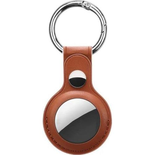 AirTag Devia Leather Key Ring, Maro