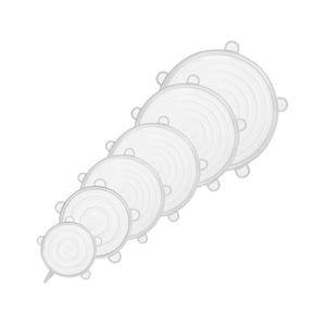 Set 6 capace flexibile din silicon, dimensiuni diferite Teesa TSA0176 alb transparent