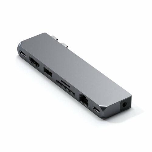 Hub multiport USB, Satechi, Compatibil cu Apple, HDMI 4K, Gri