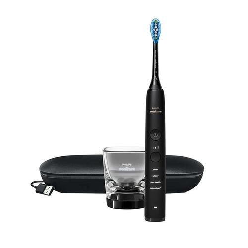 Periuta electrica sonica Philips Sonicare DiamondClean HX9911/09, 62000 miscari/minut, 4 moduri de curatare, 3 intensitati, conectivitate la aplicatie, senzor presiune, functie BrushSync, 1 cap de periere, toc de transport, pahar de incarcare, Negru Periuta electrica sonica Philips Sonicare DiamondClean HX9911/09, 62000 miscari/minut, 4 moduri de curatare, 3 intensitati, conectivitate la aplicatie, senzor presiune, functie BrushSync, 1 cap de periere, toc de transport, pahar de incarcare, Negru