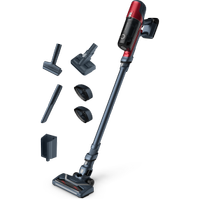 Aspirator vertical Rowenta X-Pert 6.60 Animal Care RH6878WO, 100W, autonomie 45 min, cap de aspirare motorizat cu iluminare LED, capacitate recipient 0.55L, 2 trepte de putere, functie BOOST, rosu/gri