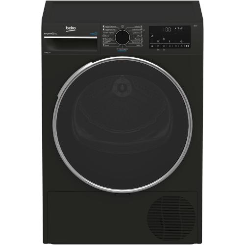 Uscator de rufe Beko B3T68239MG, 8 kg, 16 programe, Pompa de caldura EcoGentle™, Steamcure, RecycledDry, Outdoor/Sports, Clasa A++ (Gri)