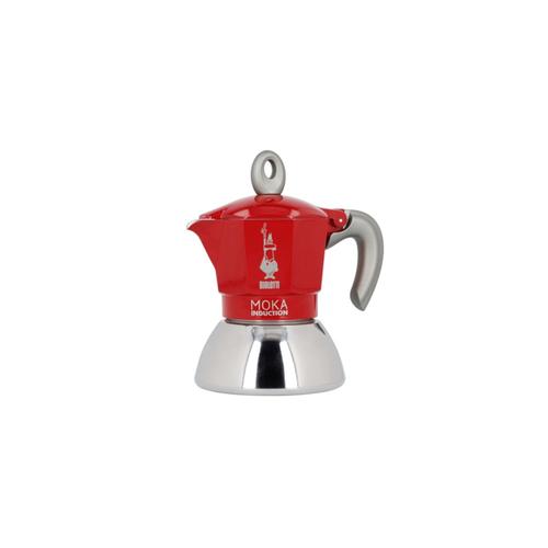Espressor New Moka Induction, Bialetti, Aluminiu, 2 cesti (2 tz), Rosu