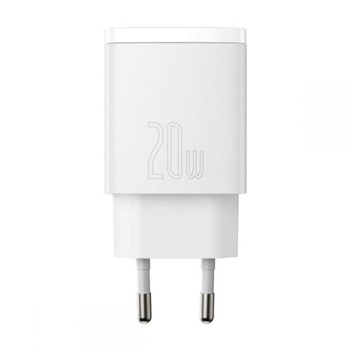 Incarcator retea Baseus CCXJ-B02, USB/USB-C, Quick Charge 3.0, Power Delivery 3.0, 20W, Alb