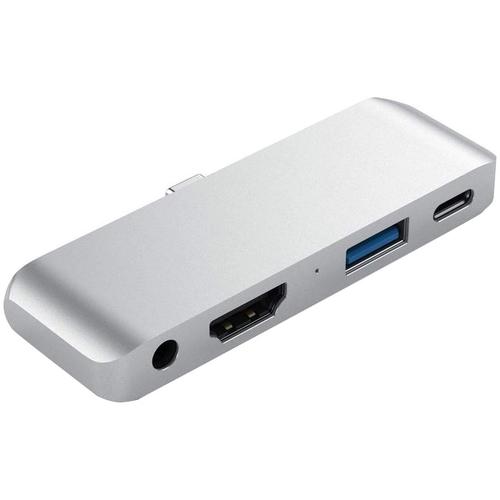 Hub tableta Satechi Aluminium Type-C Mobile Pro Hub, HDMI/Jack 3mm/USB-A/USB-C, Silver