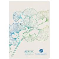 Carnetel Herlitz, A6, 32 file, hartie reciclata, 80 g/mp, dictando, motiv ginkgo, seria greenline