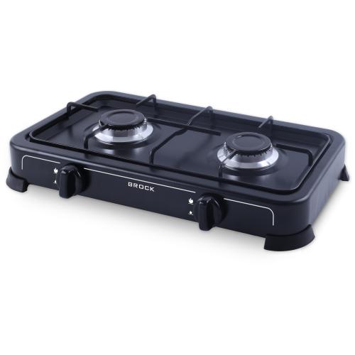 Aragaz cu 2 ochiuri pentru camping Brock Electronic GS 2002 BK, Negru