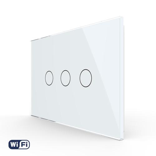 Intrerupator Triplu WIFI cu Touch LIVOLO din sticla, standard italian – Serie Noua