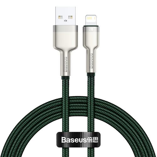 Cablu de date Baseus Cafule, USB - Lightning,  2.4A, 1 m, Verde