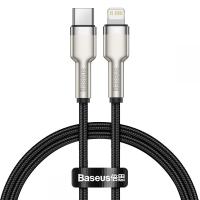 Cablu de date Baseus Cafule Metal, USB Type-C - Lightning, Power Delivery 20W, 25cm, Negru