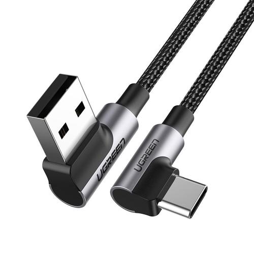 Cablu de date Ugreen US176 Angled, USB-C - USB, 3A, 1m, Negru Cablu de date Ugreen US176 Angled, USB-C - USB, 3A, 1m, Negru