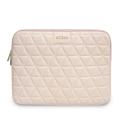 Husa Pouch Guess Quilted Collection, pentru Apple MacBook 13inch-13.3inch (Roz/Auriu)