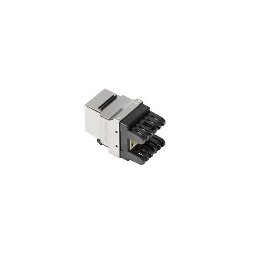 Cuplaj modular Lanberg, Keystone RJ45->LSA 180° FTP cat5e, negru cu gri