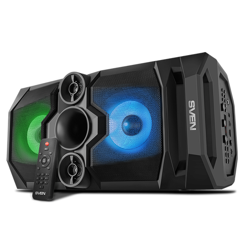 Sistem audio portabil SVEN PS-655, 2x25W, TWS, radio FM, AUX, USB/SD-card, telecomanda (Negru)